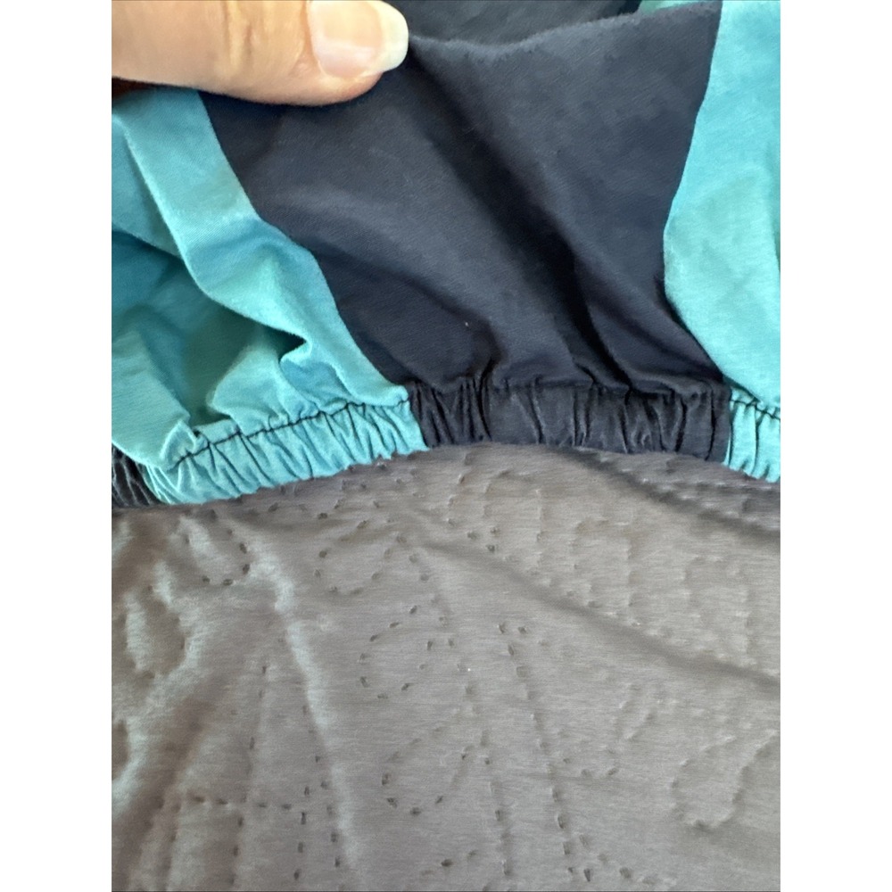 Pottery Barn Teen Wide Stripe Fitted Sheet Full/Double Navy Blue Cotton Bedding - Picture 2 of 4